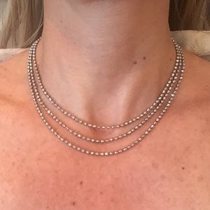 Diamond Cut Triple Strand Silver Necklace